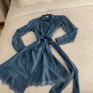 DVF blue jean wrap dress